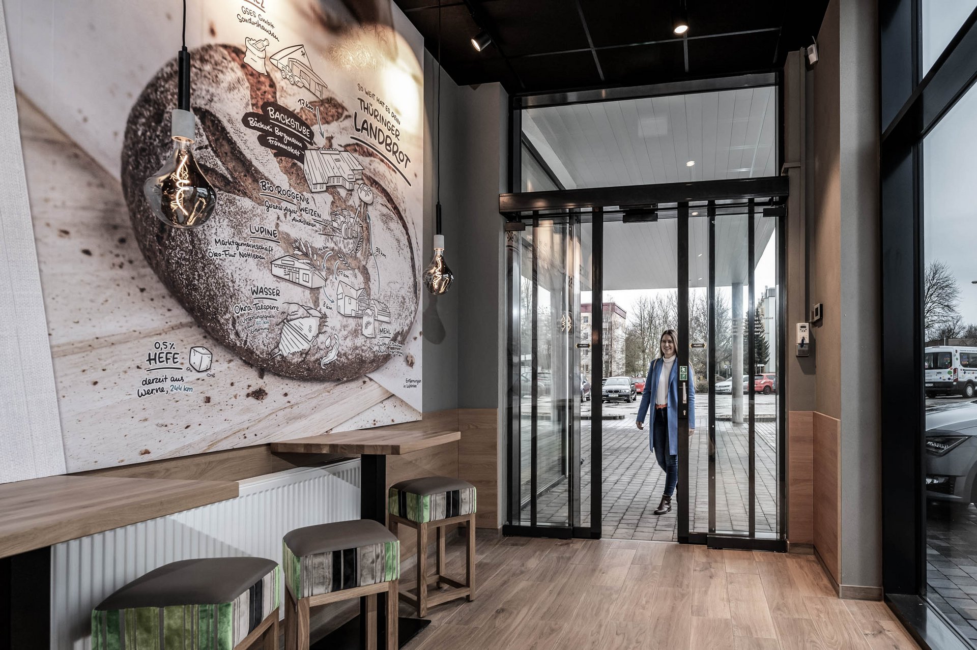 Bäckerei in Apolda mit einer automatischen Schiebetür